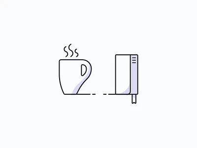 Coffee And A Book book coffee flat pastel thin line