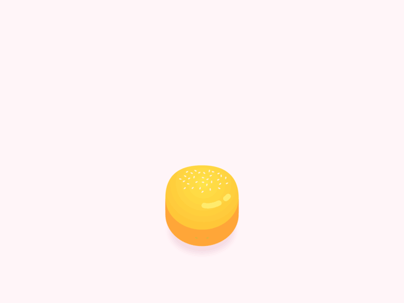 Hello to Dribbble! animation bagel debut dribbble food hamburger lettuce new pink thank you