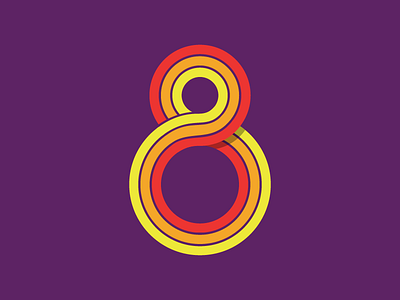 8 8 eight number retro type typography