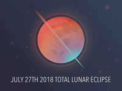 Total Lunar Eclipse illustration moon planet sketch space star travel