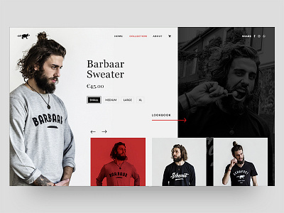 Barbaar & Schavuit UI concept design clothing concept design fashion identity logo shop ui ux webdesign