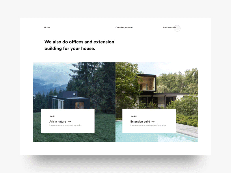 Hover Interaction cabin design interaction minimal modular nature outdoor ui ux