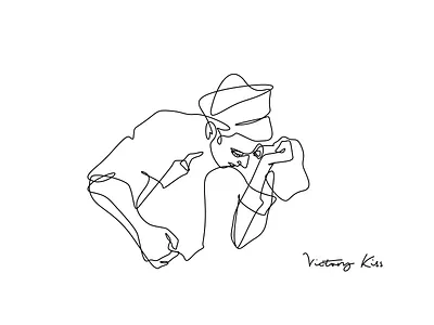 Victory Kiss illustration kiss love portrait sketch