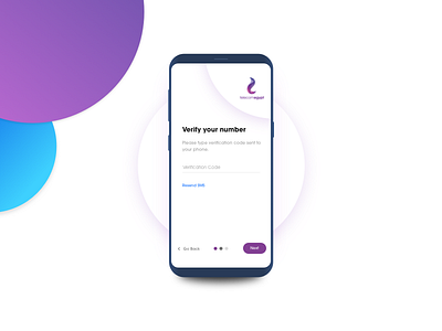 Verification Code app colors concept internet minimalist mobile plan telecom verification