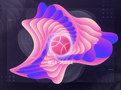 Hello,Dribbble! ai art colourful first ps shot ui web