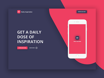 Mobile app landing page app dailyui design header landing page ui ux web webdesign