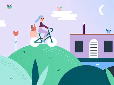 Magical Land Series - Amsterdam amsterdam bike character design flat illustration magical land shapes ui