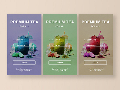 Mobile Tea App login mobile app ui ux