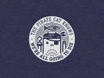 Pirate Cat badge cat dark humor fun kitten kitty patch pirate random shirt tshirt weird