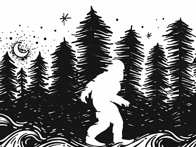 Sasquatch Silhouette big foot pacific northwest pnw sasquatch silhouette