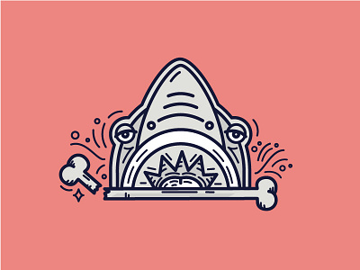 Shark Bait bones doodle illustration shark shark week sketch vector