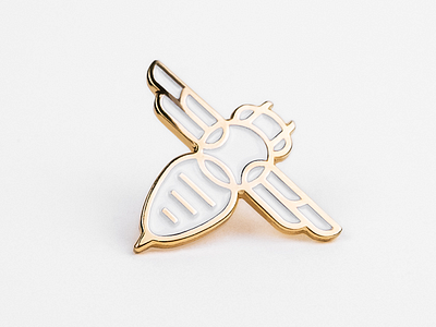 Bee bee gold pin white