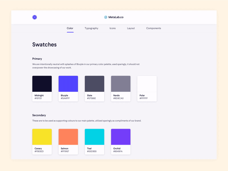 🎨 MetaLab.co Design System 🎨 animation design system metalab motion navigation principle ui ui kit website