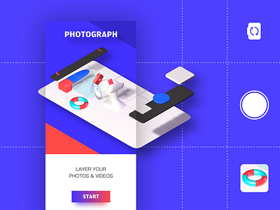 Photograph 3d c4d diving photo pictures selfie start taking ui ux