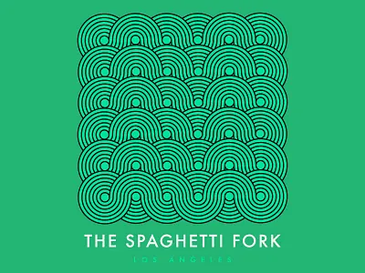 The Spaghetti Fork art deco brand green logo spaghetti