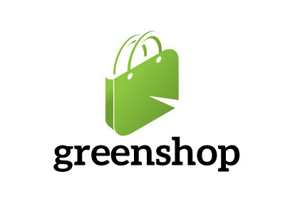 green shop logo app buy cart commerce eco leaves logo nature purchase sell shop shoppers