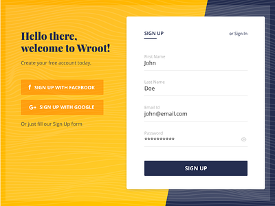 Daily UI - Sign Up daily ui design form ui pattern sign up ui