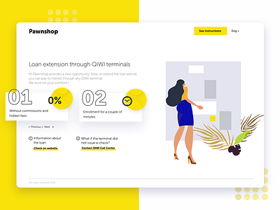 pawnshop design illustrations interface landing page pawnshop product promo site ui user web