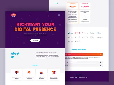 Sosiakita - Landing page/Homepage digital marketing homepage landing page orange purple startup web