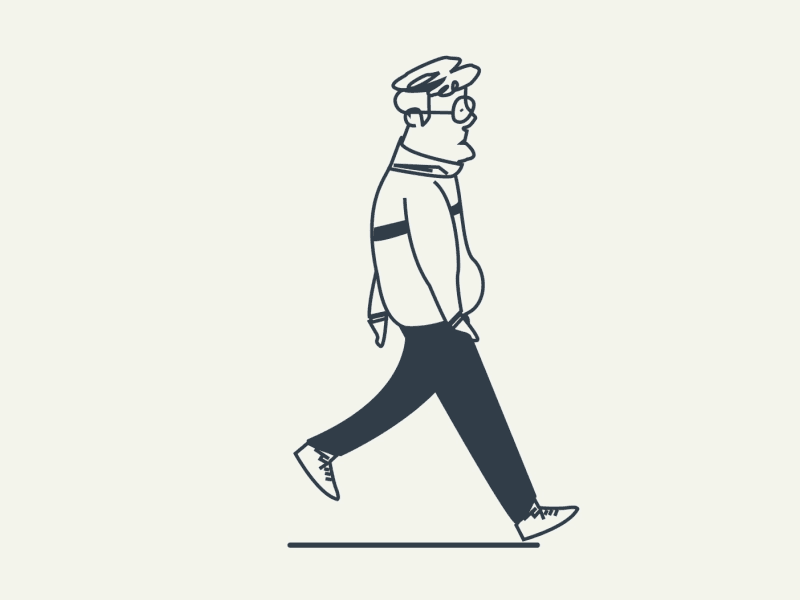 Run boy Run.... 2d after effects line art walk cycle