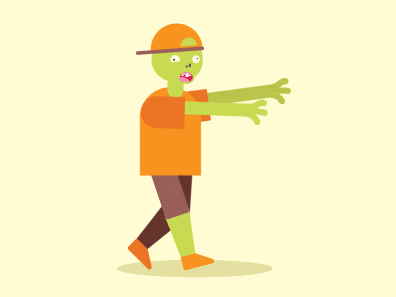 Zombie animation flat loop vector zombie