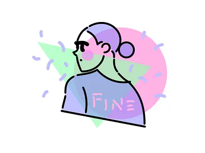 Cartoonish grl 2d cartoon character doodle drawing girl sketch