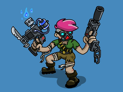 Bounty Hunter bountyhunter cartoon character design pink