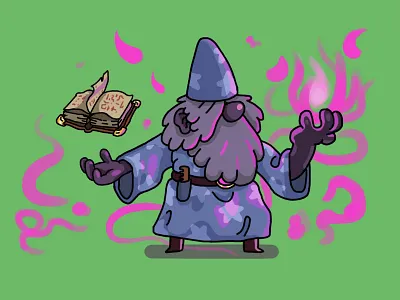 Spellcaster cartoon character design magic magician spellcaster