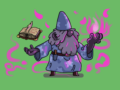 Spellcaster cartoon character design magic magician spellcaster