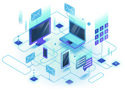 #2 Data illustration clean communication computer data illustration isometric laptop minimalistic phone ui uiillustration website