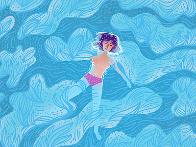 Fell into a dream blue girl sea sky summer swim swimming