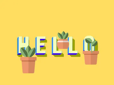 Hello dribbble firstshot flower hello leaf lovely