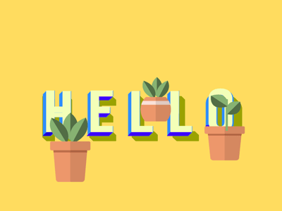 Hello dribbble firstshot flower hello leaf lovely