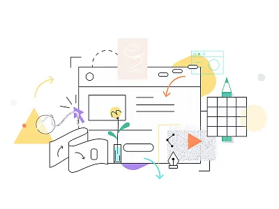 Wireframing - Live E-book abstract book concept e book future illustration outline plants research searching tutorial wireframes