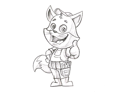 Cat With Repair Tool Sketch animal sketch cartoon sketch draw pencil sketch sketch sketching