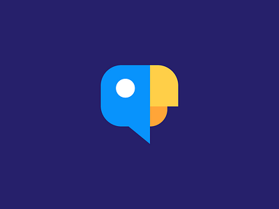 Parrot / chat bubble/ logo design bird branding chat bubble colour bird conversation icon language parrot talk talking bird