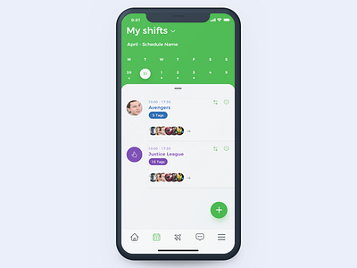 shyftplan's Mobile App Redesign calendar mobile design ui ux