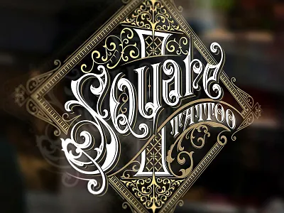 Square 1 Tattoo logo design bydgoszcz craft design gafika handlettering logo mikstura monogram morawski tattoo typografia typography
