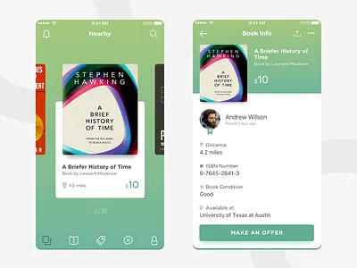Bookie Application app application books interface iphone listing minimal uiux