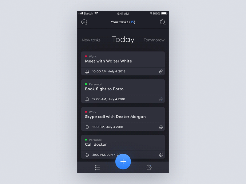 Task Manager Mobile App Concept app dark gif list manager mobile principle task todo ui ux