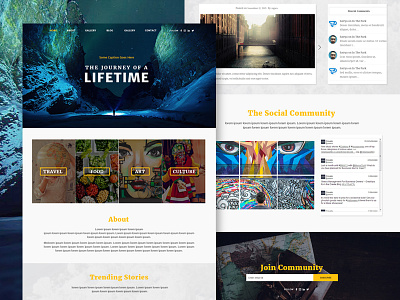 Travel Blogger Experiences Web art blog culture dark design food theme travel ui ux visual design website