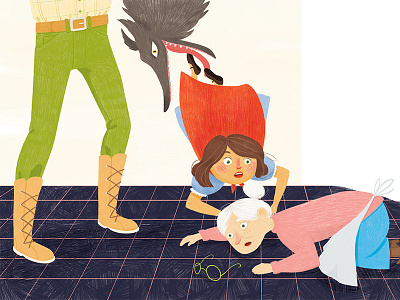 Little Red Riding Hood: The Escape childrens illustration digital illustration grandma grimm brothers illustration little red riding hood picture book story book the big bad wolf