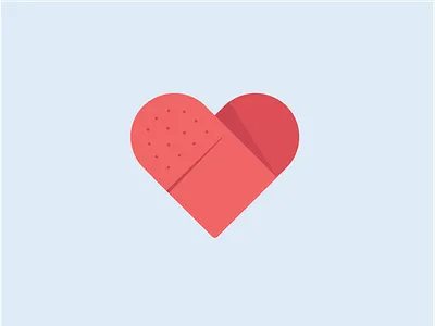 Bandaid Heart bandaid heart illustration logo