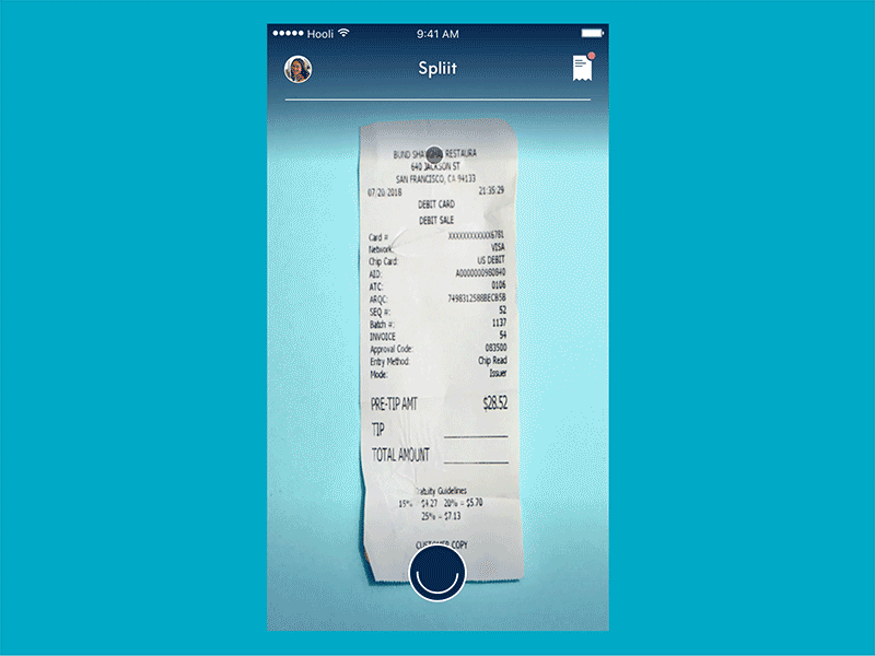 Spliit Animation animation bill fintech interaction ios mobile payment receipt splitting transition ui ux