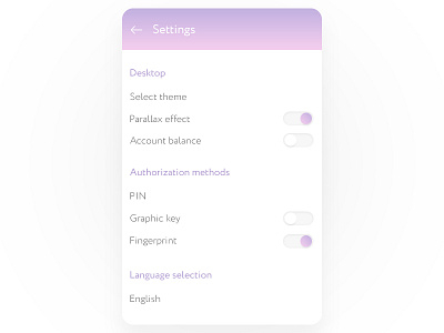 Settings app element interface mobile ui ux