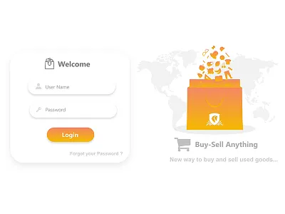 Login gradient in log login orange out screen sign ui up ux welcome