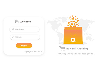 Login gradient in log login orange out screen sign ui up ux welcome