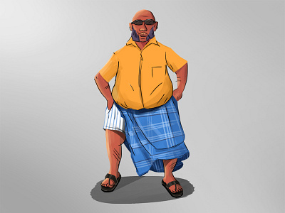 Lungi Man 2d action aftereffects animation character design explainer video funny illustration illustrations india lighting look man roughsketch specs style timepass vector yellow