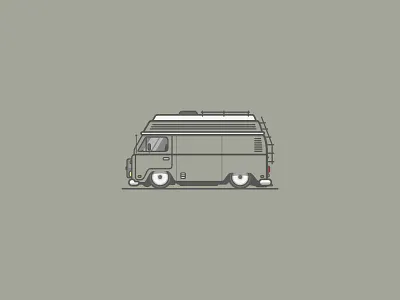 VW T2 branding bus car illustration linesart retro t2 volkswagen