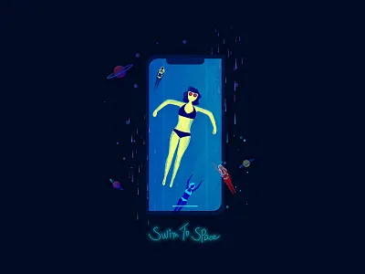 Swim To Space ai illustration ps